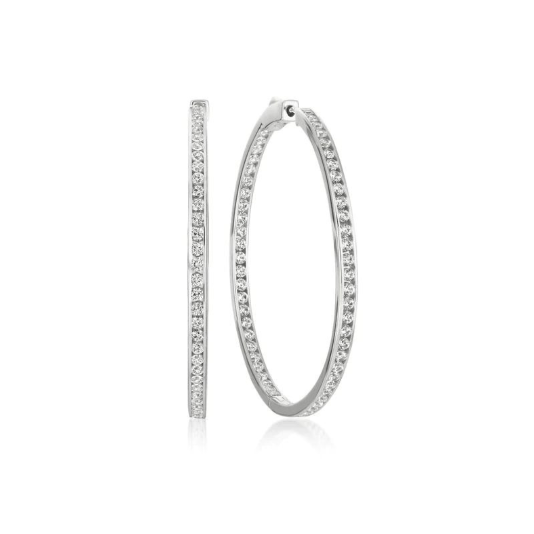 Crislu 1.3" Classic Inside Out Hoop Earrings - Crislu