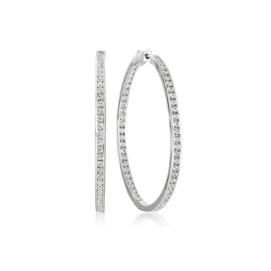Crislu 1.3" Classic Inside Out Hoop Earrings - Crislu
