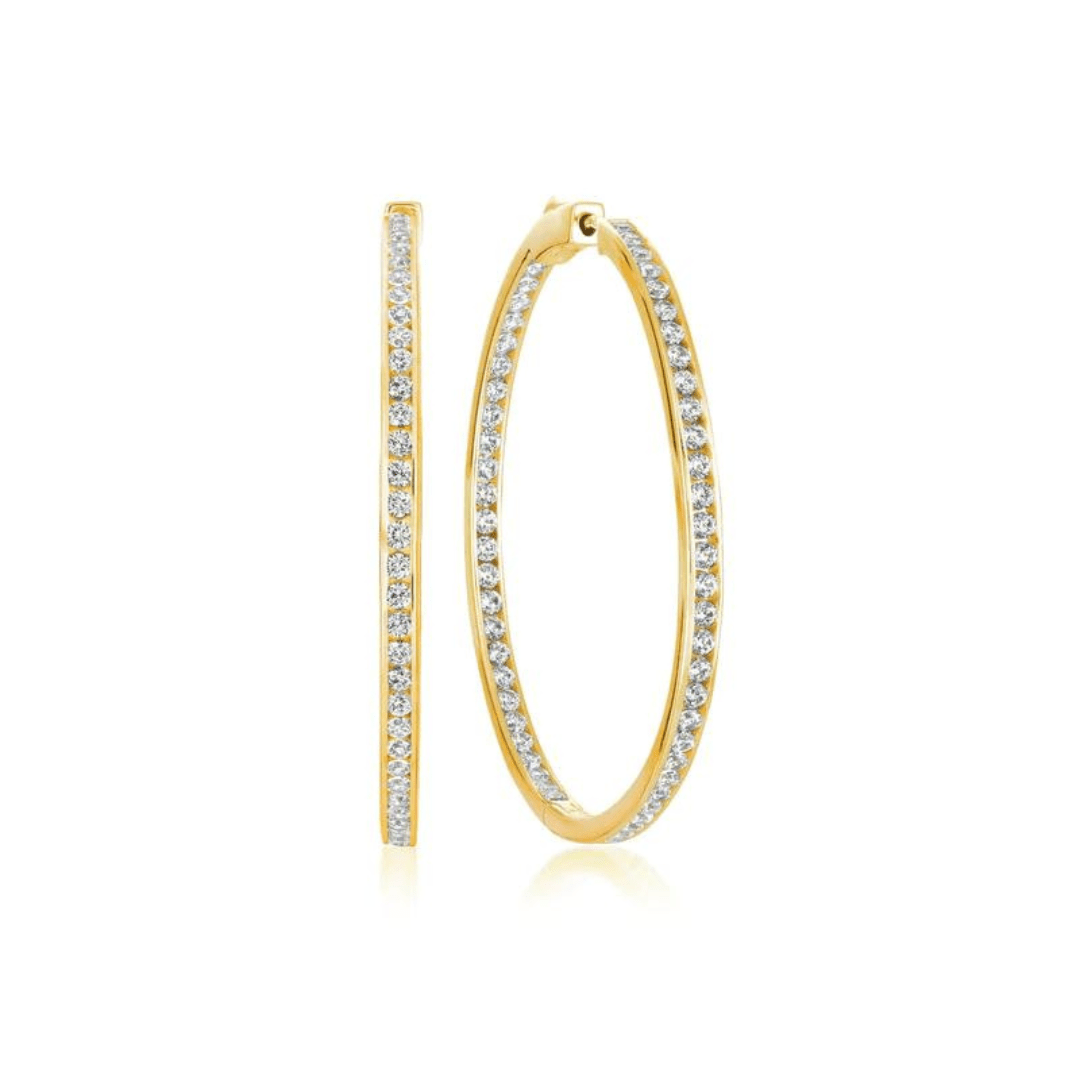Crislu 1.3" Classic Inside Out Hoop Earrings - Crislu