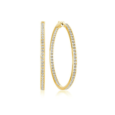 Crislu 1.3" Classic Inside Out Hoop Earrings - Crislu