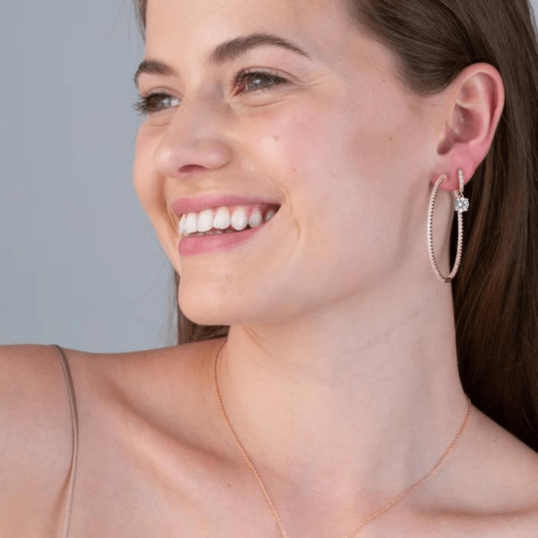 Crislu 1.3" Classic Inside Out Hoop Earrings - Crislu