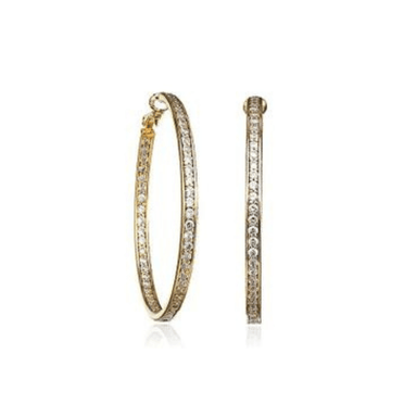 Crislu 1.5" Classic Inside Out Hoop Earrings - 2.50 Carats - Crislu