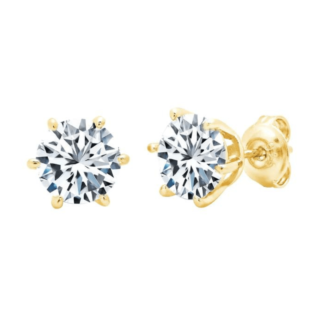 Crislu 6 Prong Solitaire Brilliant Stud Earrings - Crislu