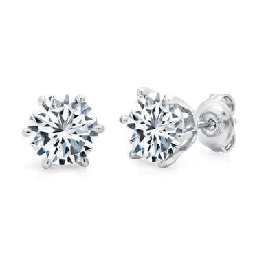 Crislu 6 Prong Solitaire Brilliant Stud Earrings - Crislu