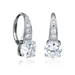Crislu Accented Brilliant Cut Leverback Drop Earrings - Platinum - Crislu