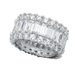 Crislu Baguette Eternity Band Ring - Platinum - Crislu