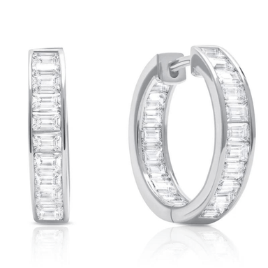 Crislu Baguette Hoop Earrings - Crislu