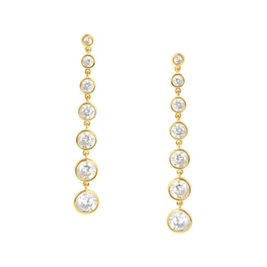 Crislu Bezel Set Drop Earrings - Crislu