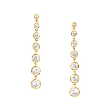 Crislu Bezel Set Drop Earrings - Crislu