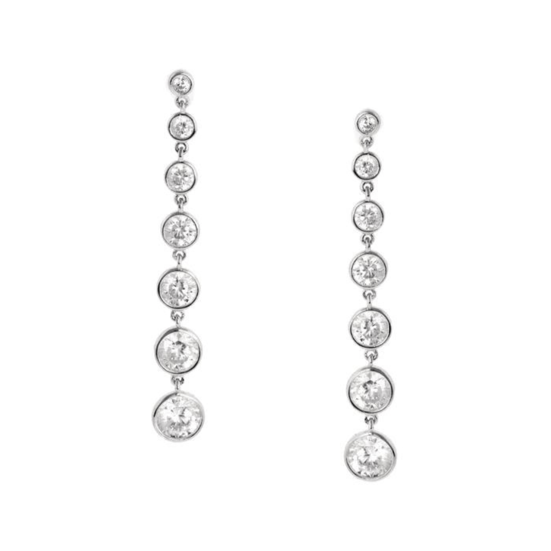 Crislu Bezel Set Drop Earrings - Crislu