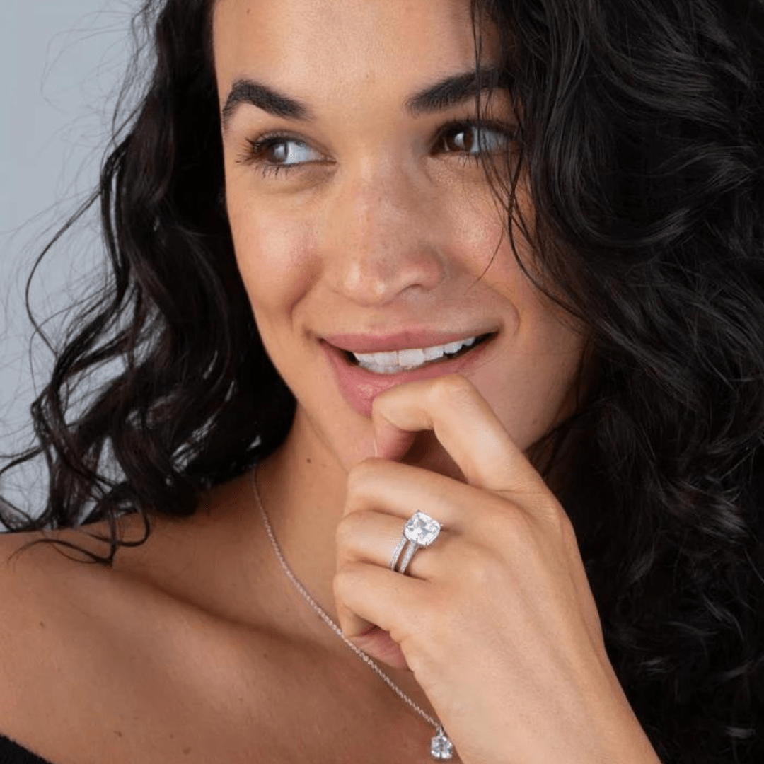 Crislu Bliss Cushion Cut Ring - Platinum - Crislu