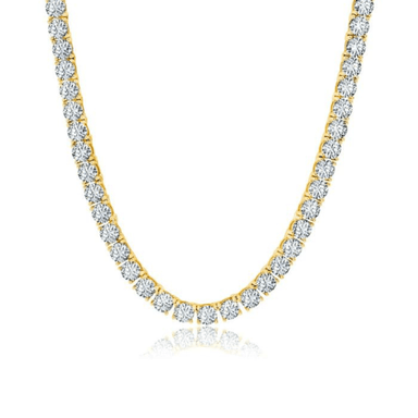 Crislu Brilliant Cut Tennis Necklace - 18k Gold - Crislu