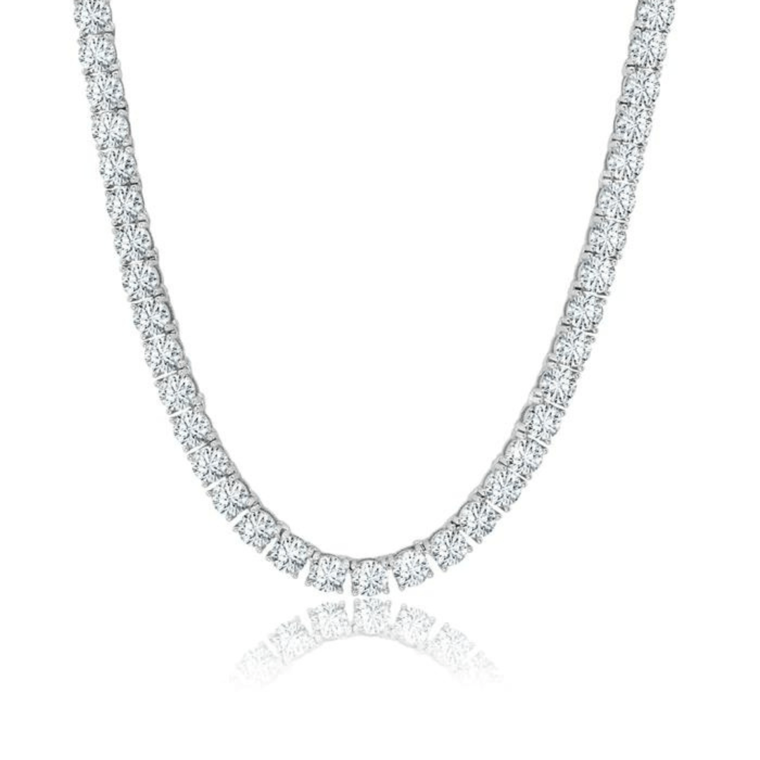 Crislu Brilliant Cut Tennis Necklace - Platinum - Crislu