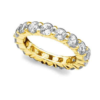 Crislu Brilliant Round Cut Eternity Band Ring - 18k Gold - Crislu