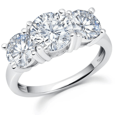 Crislu Classic 3 Stone Ring - Platinum - Crislu