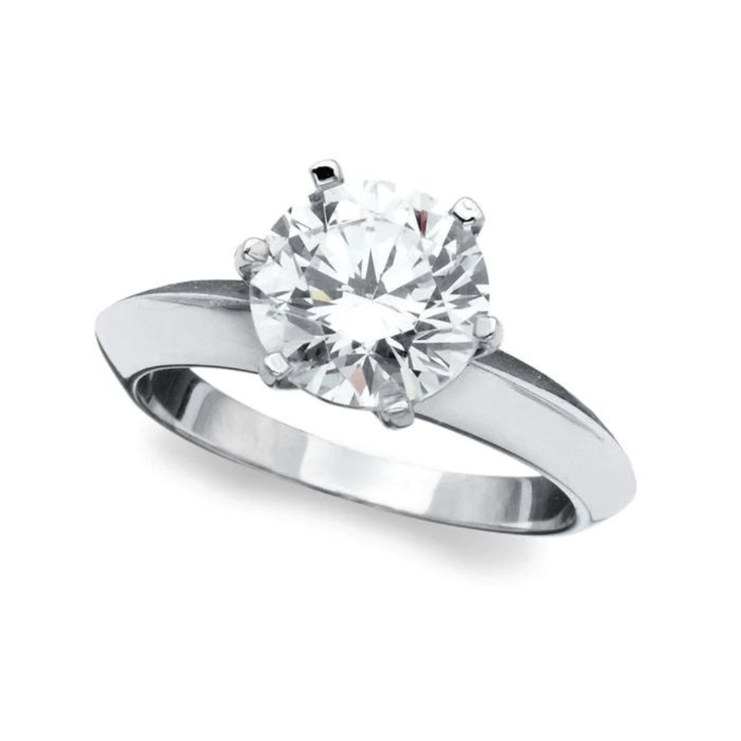 Crislu Classic Brilliant Solitaire Ring - Platinum - Crislu