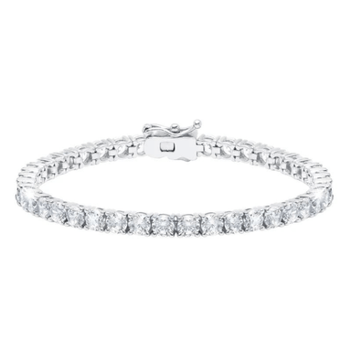 Crislu Classic Large Brilliant Tennis Bracelet - Platinum - Crislu