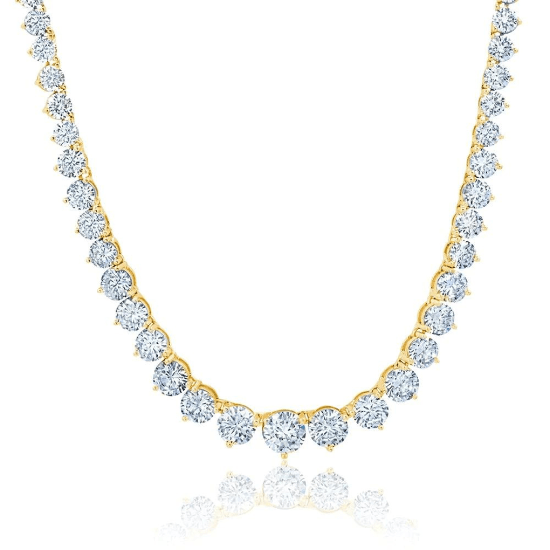 Crislu Classic Small Graduated Tennis Necklace - 18k Gold - Crislu