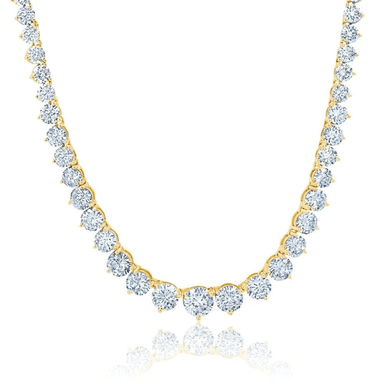 Crislu Classic Small Graduated Tennis Necklace - 18k Gold - Crislu