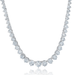 Crislu Classic Small Graduated Tennis Necklace - Platinum - Crislu
