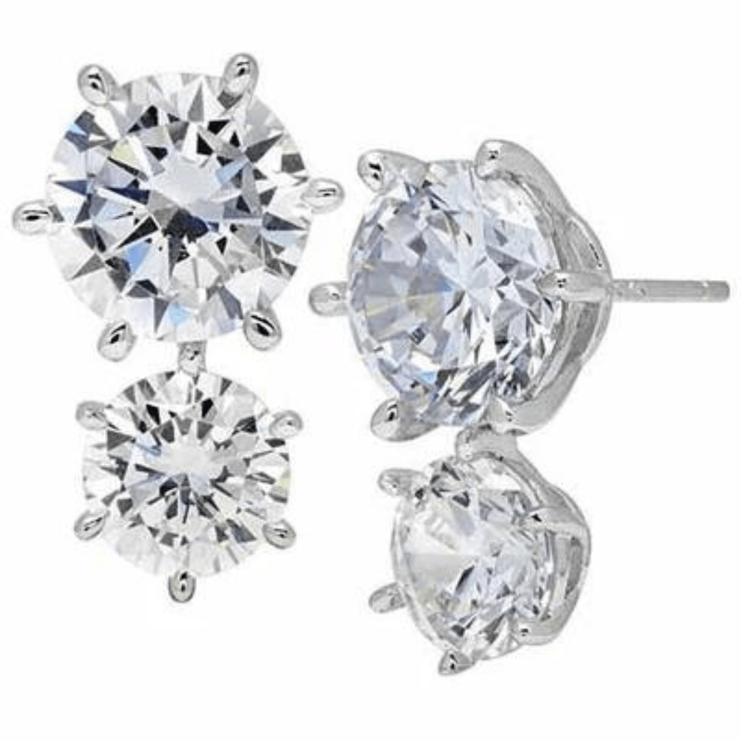 Crislu Double Round Stud Earring - Crislu