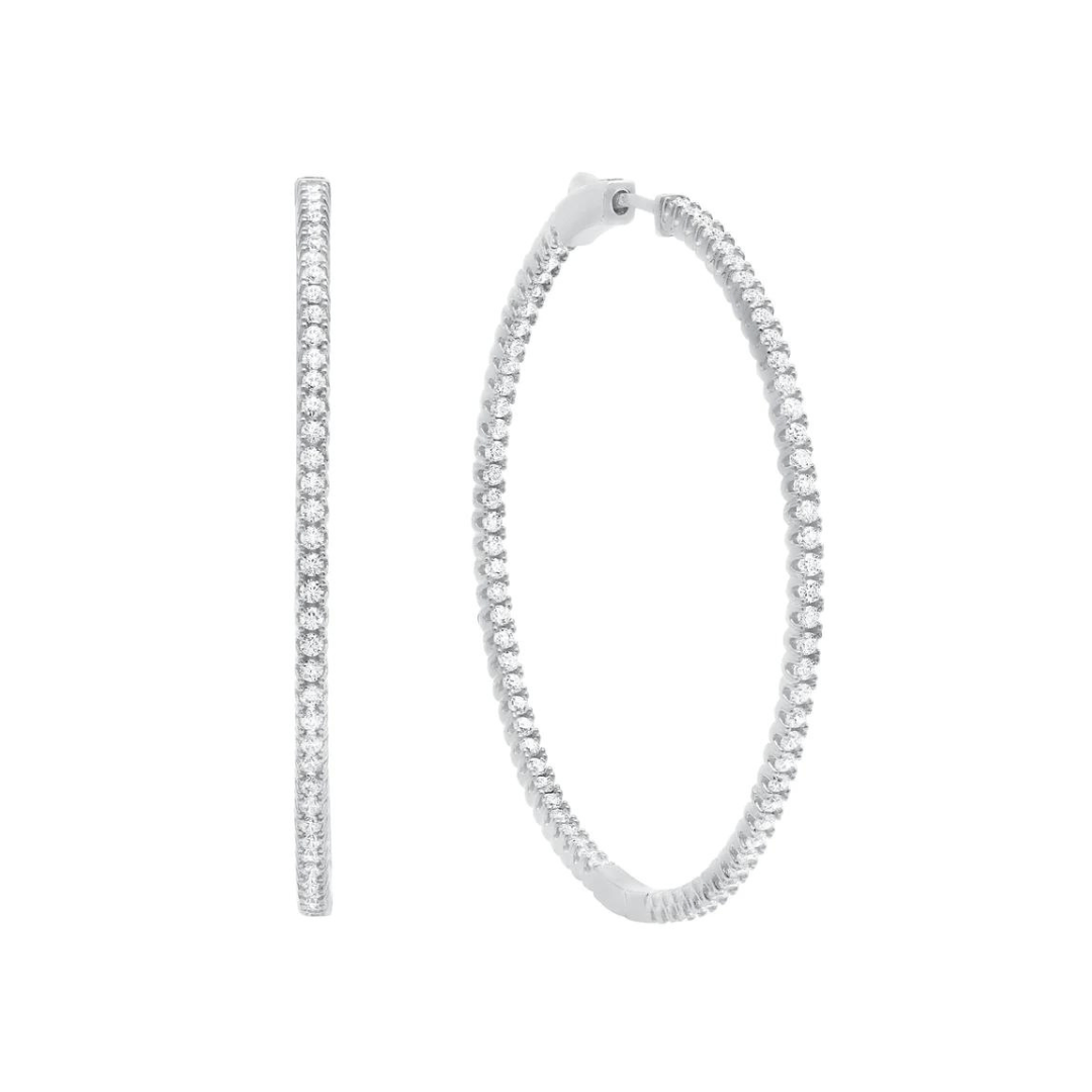 Crislu Large Pave Hoop Earrings - Crislu