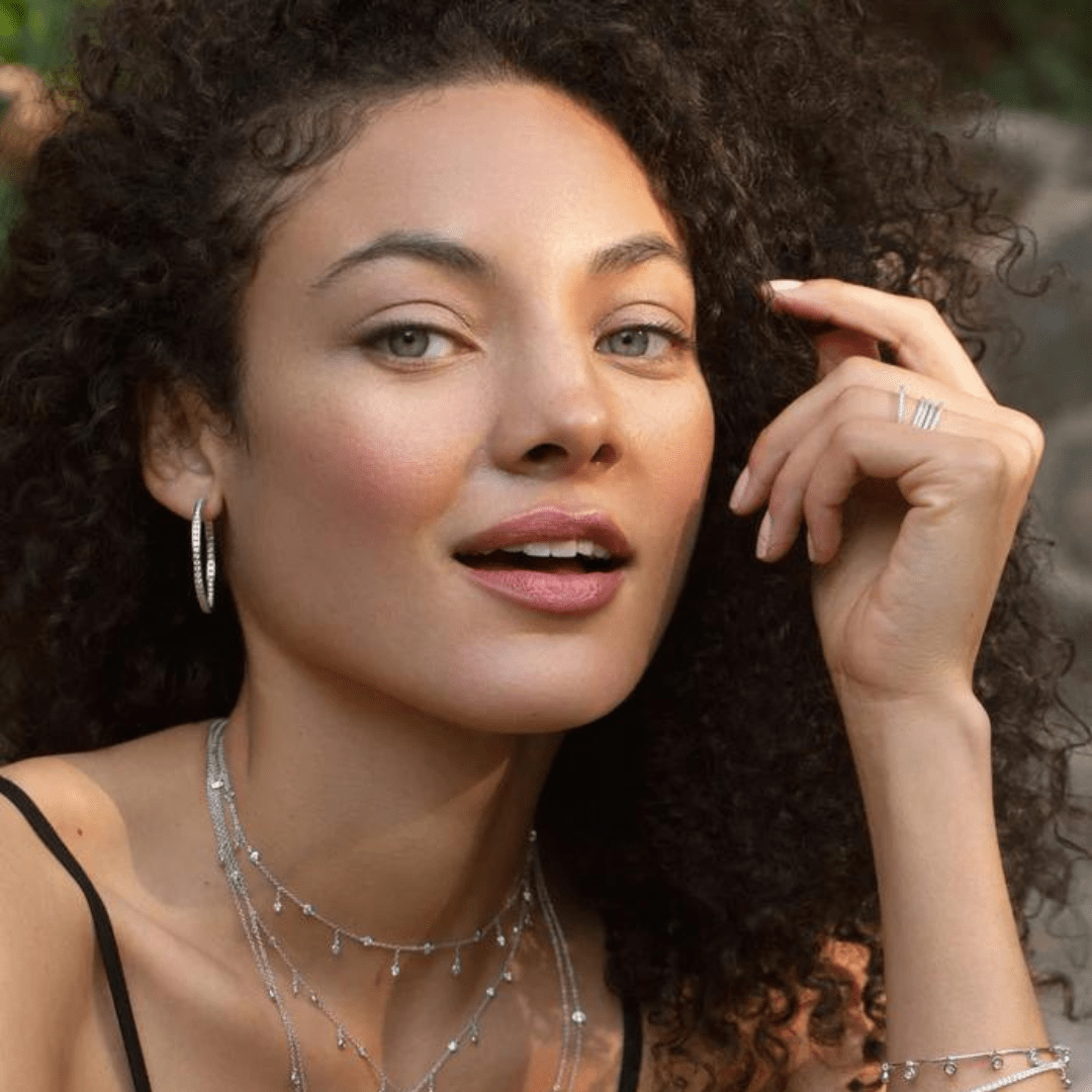 Crislu Medium Pave Hoop Earrings - Crislu