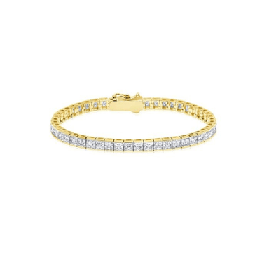 Crislu Mens Square Cut Tennis Bracelet - 18k Gold - Crislu