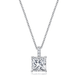 Crislu Radiant Cut Solitaire Bezel Set Small Pendant - Platinum - Crislu