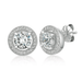 Crislu Round Cushion Halo Earrings - Crislu