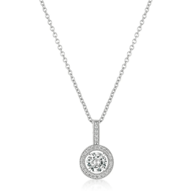 Crislu Round Cushion Halo Necklace - Crislu