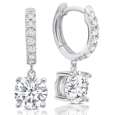 Crislu Round Huggie Drop Earrings - Crislu