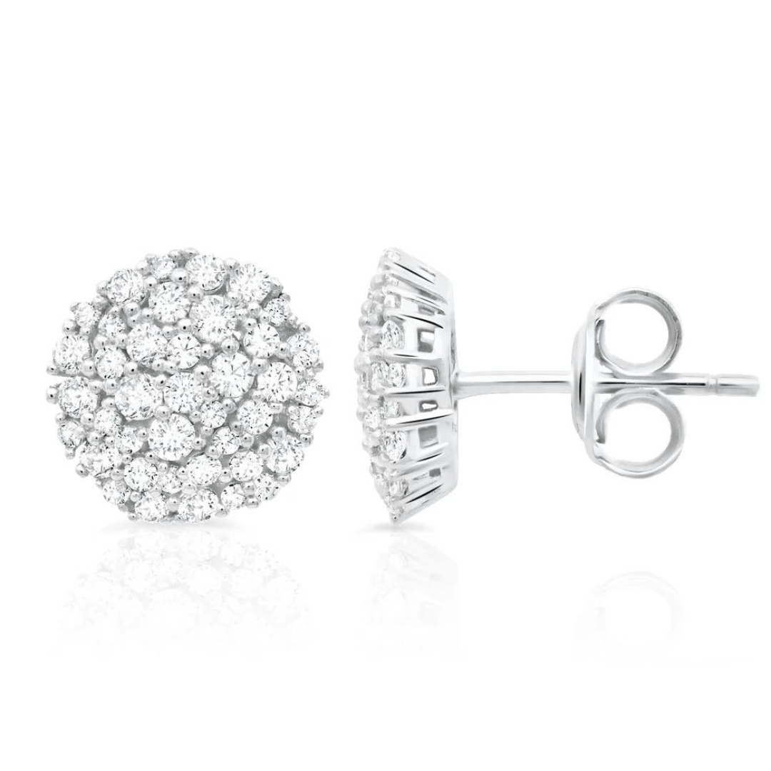 Crislu Round Pave Cluster Earrings - Crislu