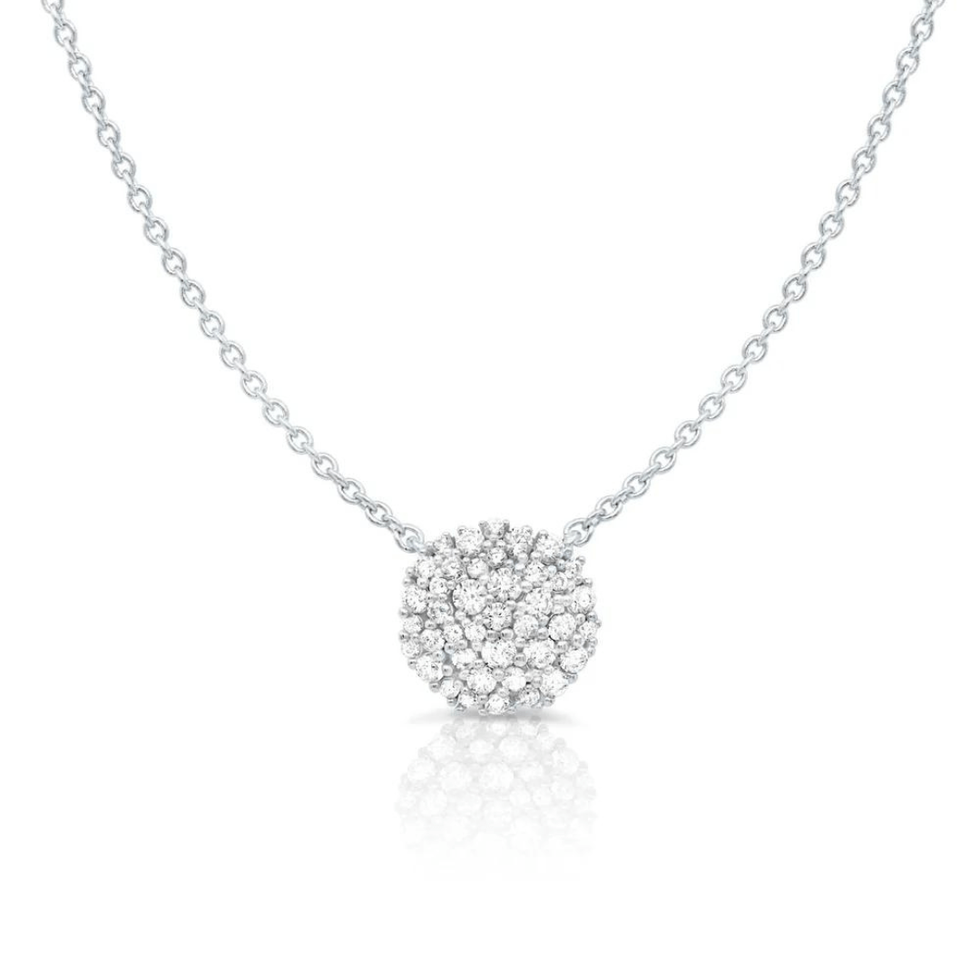 Crislu Round Pave Cluster Necklace - Crislu