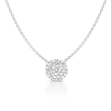 Crislu Round Pave Cluster Necklace - Crislu
