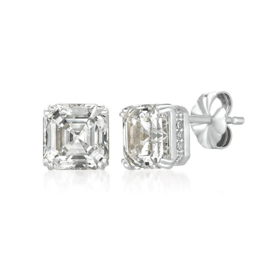 Crislu Royal Asscher Cut Stud Earrings - Crislu