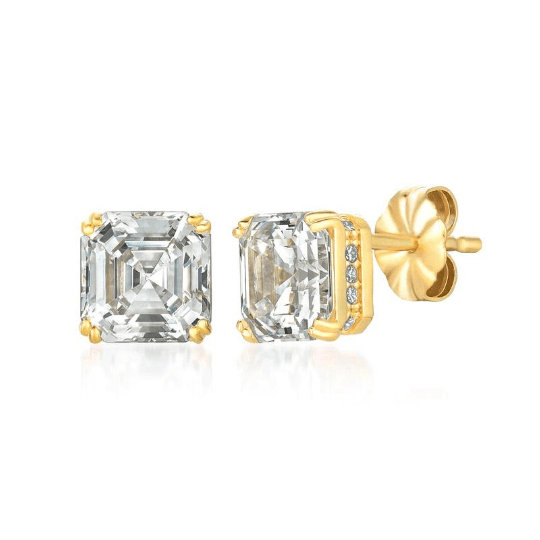 Crislu Royal Asscher Cut Stud Earrings - Crislu
