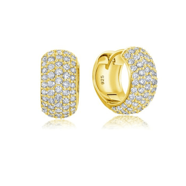 Crislu Small Pave Huggie Hoop Earrings - Crislu