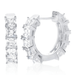 Crislu Small Princess Cut Hoop Earrings - Crislu