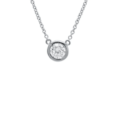 Crislu Solitaire Bezel Set Small Pendant Necklace - Crislu