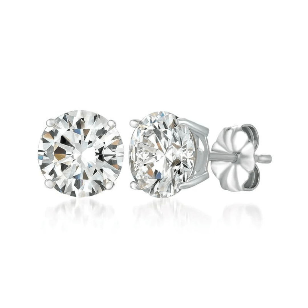 Crislu Solitaire Brilliant Stud Earrings - 4.0 Carats - Crislu