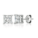 Crislu Solitaire Princess Stud Earrings - Platinum - Crislu