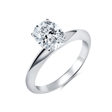 Crislu Tiffany Oval Cut Crystal Ring - Platinum - Crislu