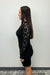 Crochet Sleeves Sweater Dress - Black - Very Moda