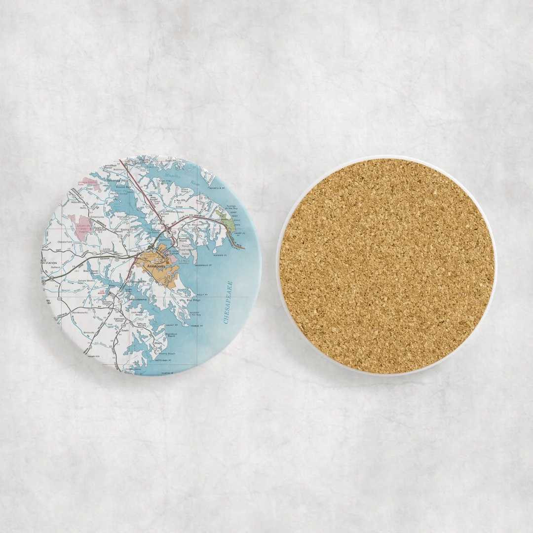 Daisy Mae Annapolis Vintage Map Coaster - Set of 4 - Daisy Mae Designs