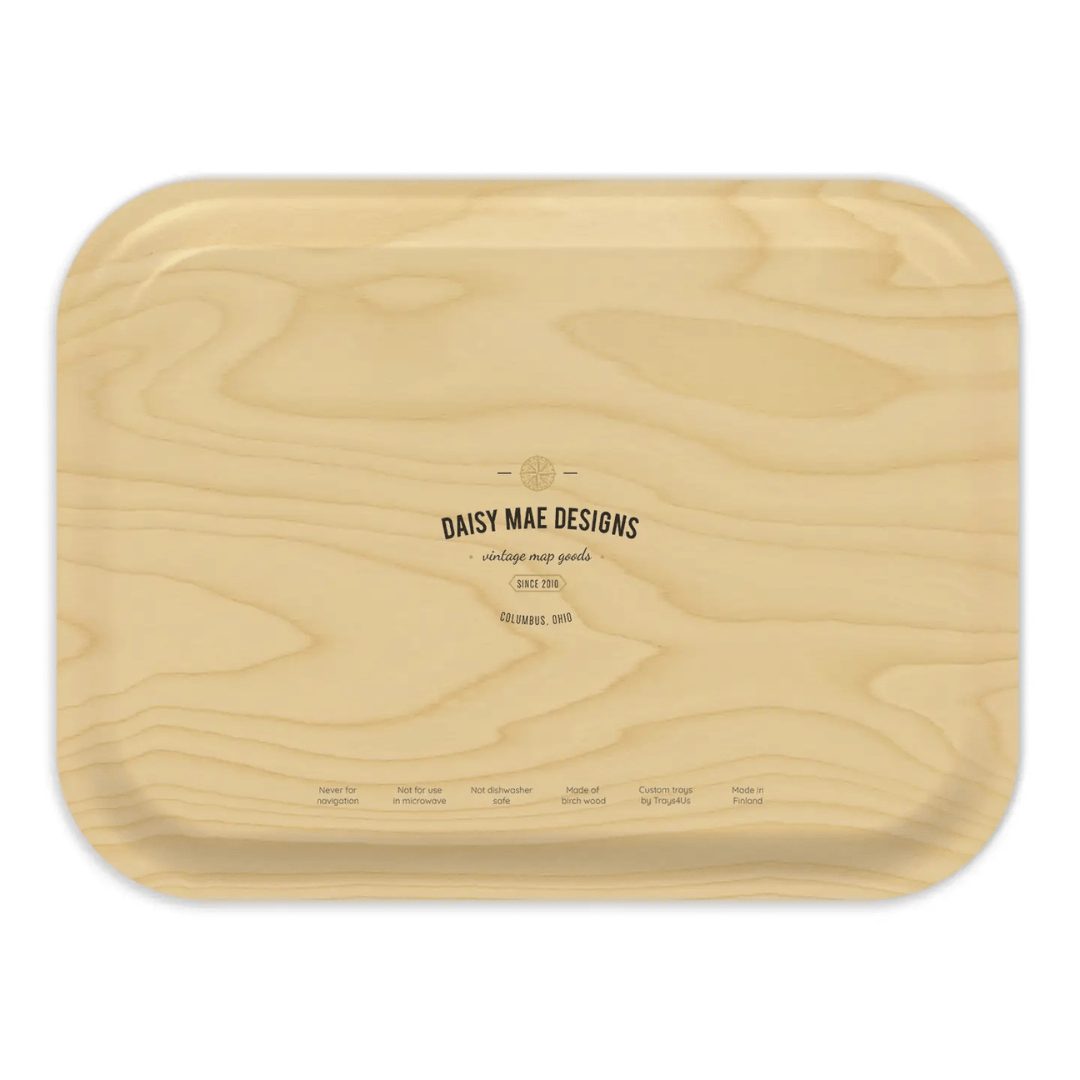 Daisy Mae Vintage Annapolis Map Birchwood Serving Tray - Large - Daisy Mae Designs