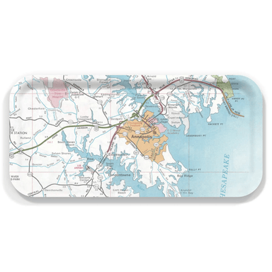 Daisy Mae Vintage Annapolis Map Birchwood Serving Tray - Small - Daisy Mae Designs
