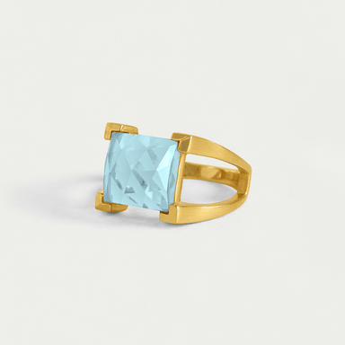 Dean Davidson Mini Plaza Ring - Gold/Iridescent Sky Blue - Dean Davidson