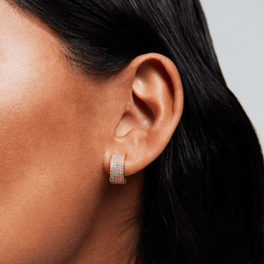 Dean Davidson Petit Pave Thick Huggie Hoops - White Topaz/Gold - Dean Davidson