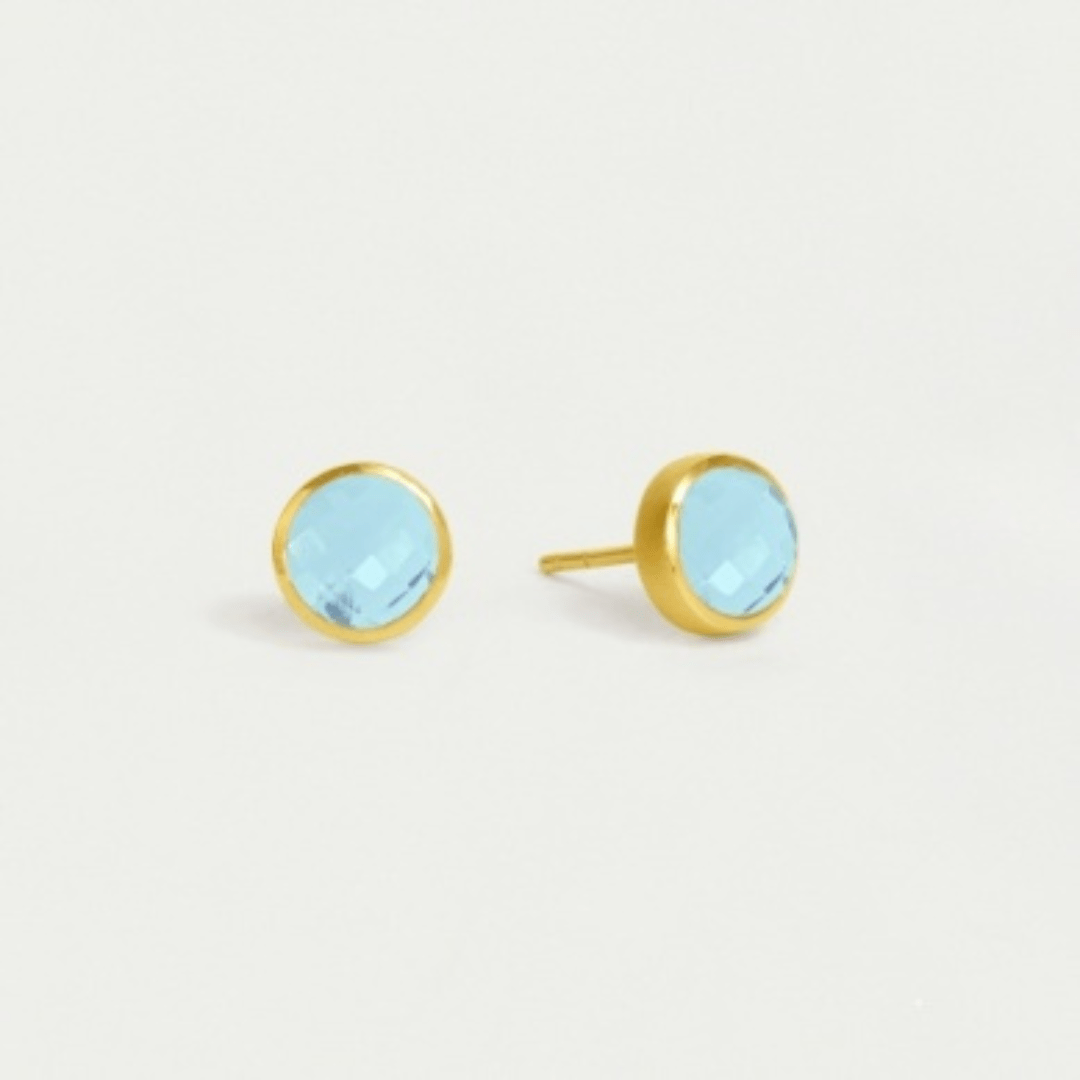 Dean Davidson Signature Midi Studs - Gold/Iridescent Sky Blue - Dean Davidson